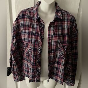 🆕 Bp Nordstrom cropped plaid flannel shirt